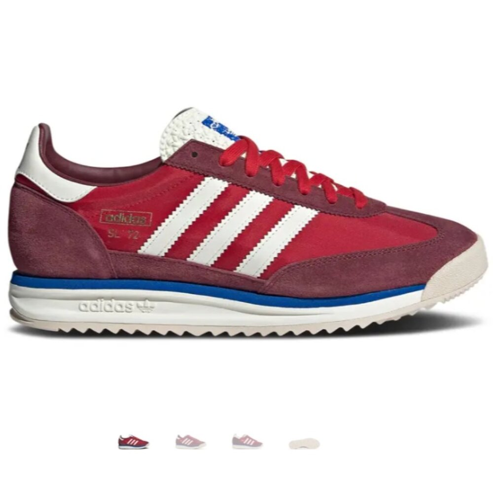 adidas SL 72 Burgundy and White Sneakers